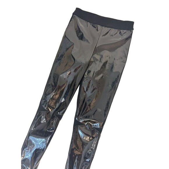 Karen Millen PX065 Black Legging Hi Shine Slim Skinny Pants Legging 4 - Picture 3 of 6